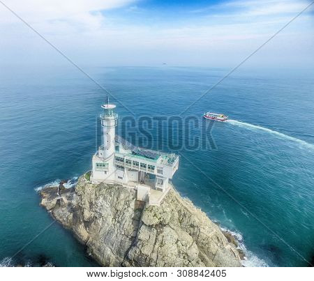 Aerial View Of Oryukdo Lighthouse, Busan, South Korea, Asia