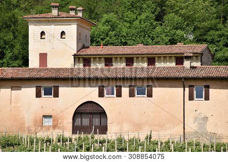 An Ancient Wine Farm With Its Vineyard - Franciacorta - Italy