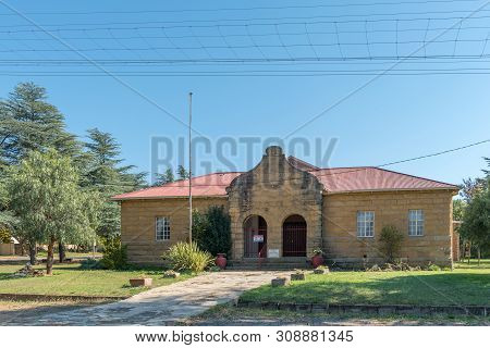 Paul Roux, South Africa, May 1, 2019: The Smit Hall, Built From Sandstone, In Paul Roux, A Small Tow