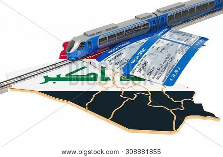 Train Travel In Iraq, Concept. 3d Rendering Isolated On White Background
