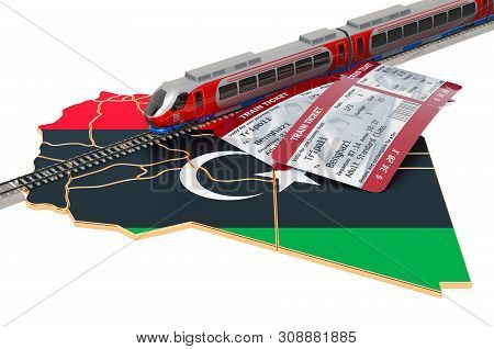 Train Travel In Libya, Concept. 3d Rendering Isolated On White Background