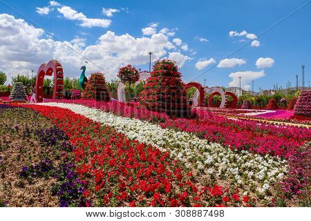 Konya / Turkey, June 7, 2019, Konya Selcuklu Flower Park (cicek Park)