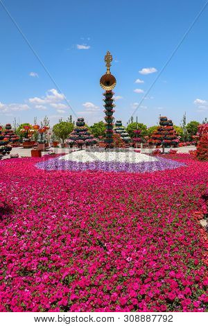 Konya / Turkey, June 7, 2019, Konya Selcuklu Flower Park (cicek Park)