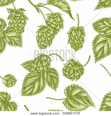 Seamless Pattern With Hand Drawn Pastel Hop Stock Illustration