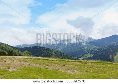 Outdoor Pictire Of Mountain Gorgeous Landscape, Having Atmospheric View, Perfect Place For Active Le