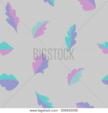 Modern Seamless Pattern With Abstract Colourful Leaves.