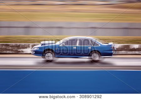 Mackay, Queensland, Australia - June 2018: Car Driver Acceleration Drag Racing Racing At Palmyra Dra