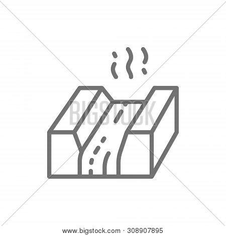 Molten Metal, Lava, Magma, Metallurgy Industry Line Icon.