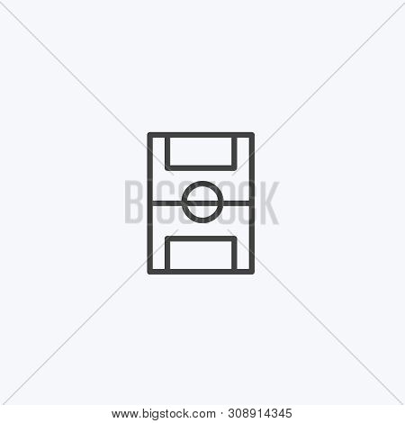 Black Line Football Field Icon Vector. Illustration On White Background, Can Be Used For Web And Mob