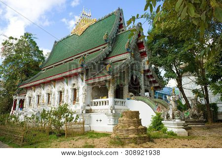 Ancient Buddhist Temple Of Wat Ming Muang. Chiang Rai, Thailand