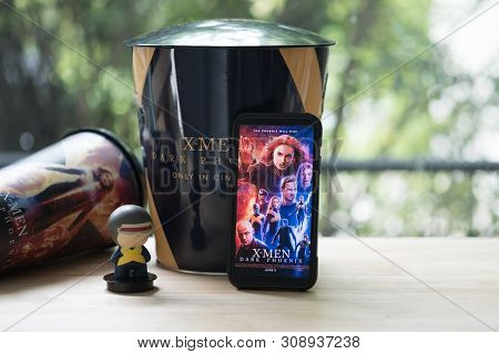 Bangkok,thailand - June 30, 2019: Advertising For The Movie Called X-men Dark Phoenix With Toy Model