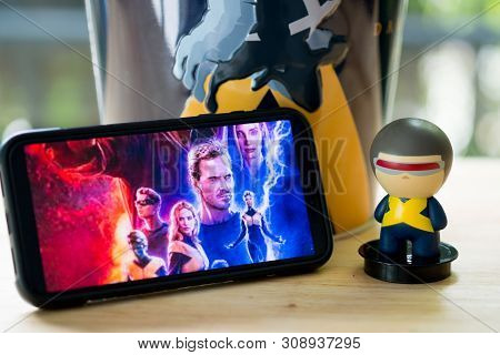 Bangkok,thailand - June 30, 2019: Advertising For The Movie Called X-men Dark Phoenix With Toy Model