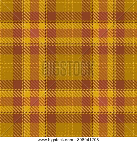 Tartan Seamless Pattern. Brown, Orange And Yellow Plaid. Tartan Flannel Background.