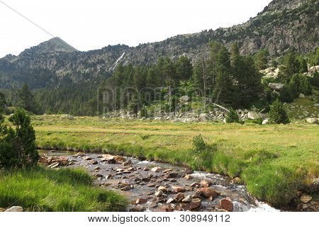 View Of Llubriqueto Valley In National Park Aiguestortes, Catalonia, Spain