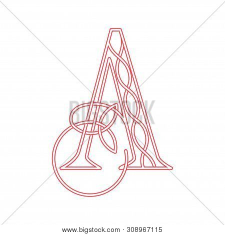 Letter A In Celtic Style With Knot Of Shamrock