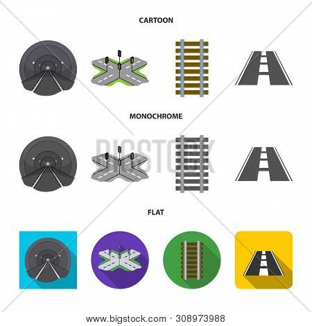 Vector Illustration Of Road And Street Logo. Set Of Road And Highway Stock Vector Illustration.