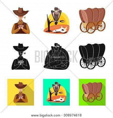 Vector Design Of Texas And History Logo. Set Of Texas And Culture Stock Symbol For Web.