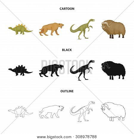Vector Illustration Of Animal And Character Symbol. Collection Of Animal And Ancient Vector Icon For