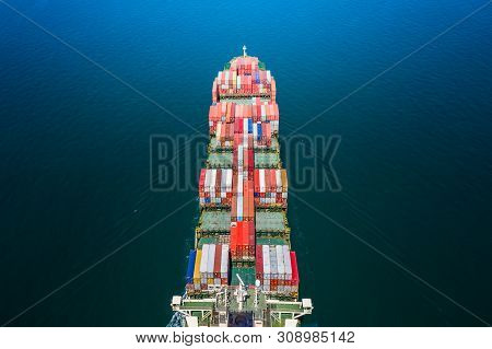 Business Shipping Cargo Containers Import Export And Exchange  Fright Ship Open Sea Asia Pacific Int