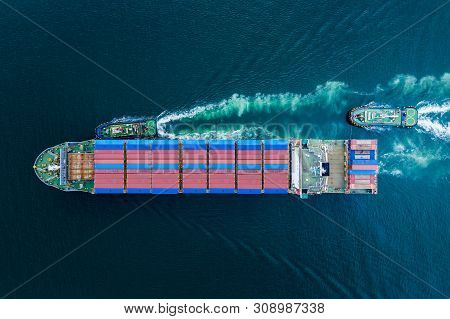 Business Shipping Cargo Containers Import Export And Exchange  Fright Ship Open Sea Asia Pacific Int