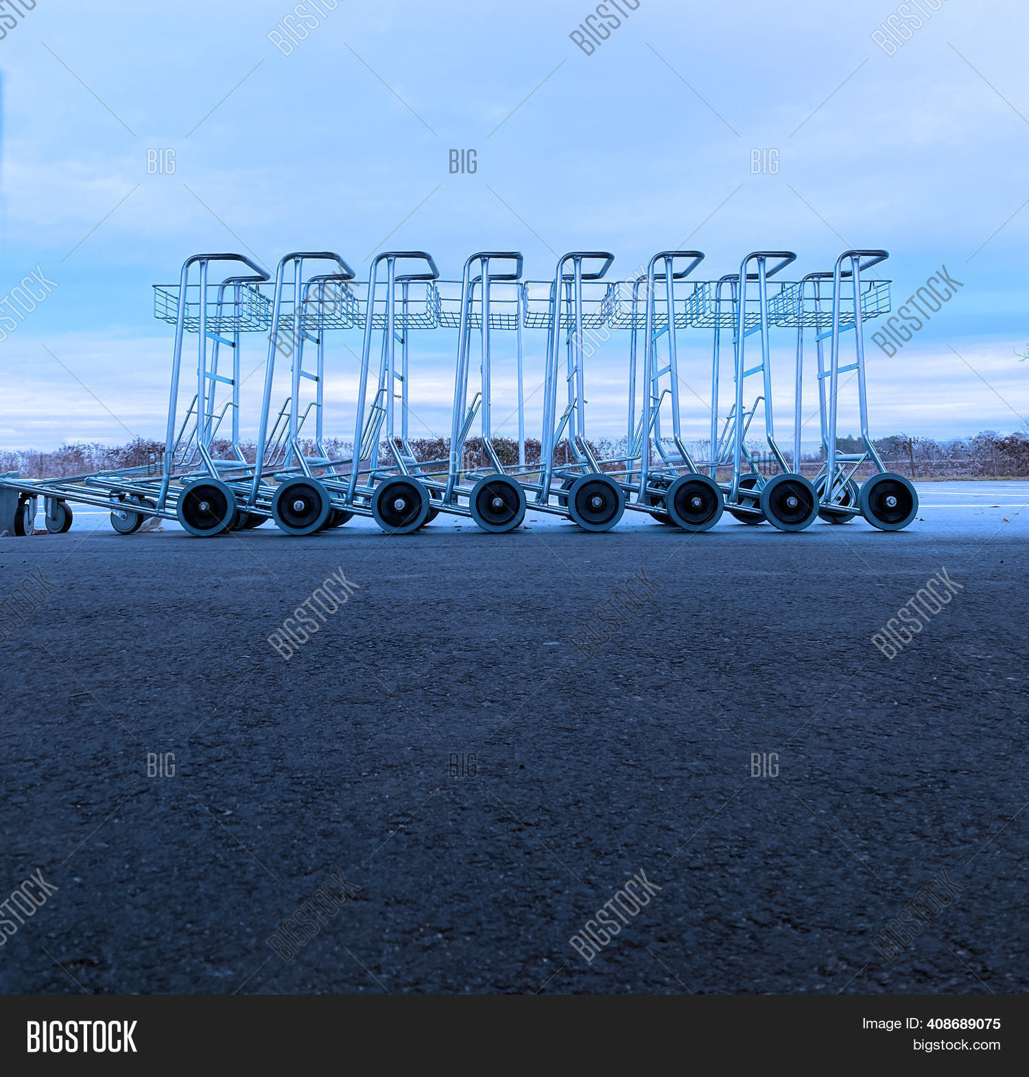 Empty Luggage Trolleys Image & Photo (Free Trial) Bigstock