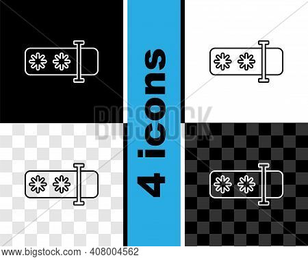 Set Line Password Protection And Safety Access Icon Isolated On Black And White, Transparent Backgro