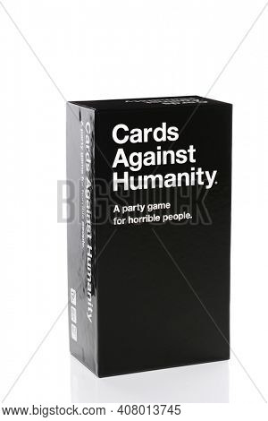 IRVINE, CA - JANUARY 28, 2015: Cards Against Humanity Party Game. Originated from a Kickstarter campaign it has received acclaim for its simple concept backed up by its satirical, mature content.