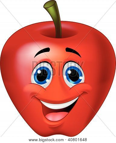Funny apple tecknad figur