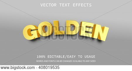 Vecktor Golden Text Effect Template 100% Editable Easy To Usage