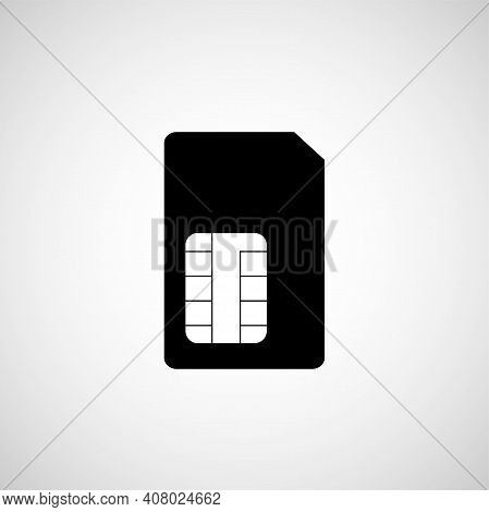 Sim Card Symbol On White Background. Vector Flat Icon