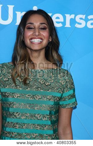 LOS ANGELES - 7 de JAN: Meaghan Rath atende a NBCUniversal 2013 TCA Press Tour de Inverno em Langham Hu