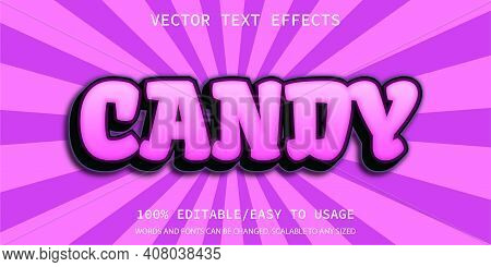 Candy Text Effect Vector Template Easy Editable
