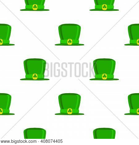 Illustration On Theme Irish Holiday St Patrick Day, Seamless Headdress Hats. Pattern St Patrick Day 