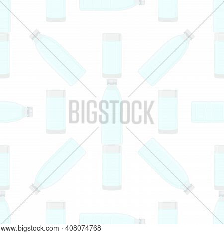 Illustration On Theme Set Identical Types Plastic Bottles For Drinking Water. Water Pattern Consisti