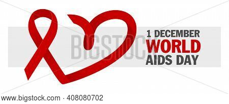 Hiv Test. World Aids Day 1 December, Red Ribbon. Aids And Hiv Awareness. Clinical Laboratory Blood T