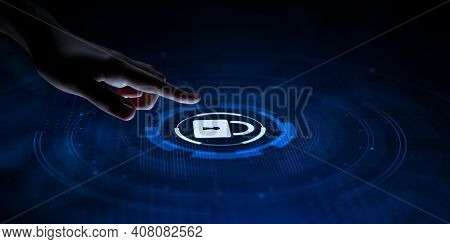 Cyber Security Data Protection Information Privacy Concept. Hand Pressing Button.