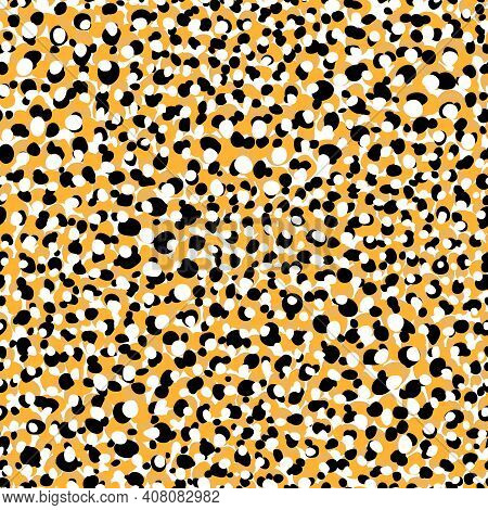 Abstract Modern Animal Seamless Pattern. Orange And Black Ornament. Decorative Vector Stock Illustra