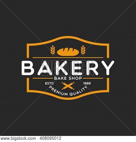 Bakery Logo Template, Vector Illustration. Bakery Shop Emblem, Vintage Retro Style