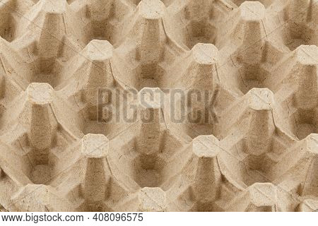 Empty Formed Cardboard Egg Tray - Closeup With Edge-to-edge Sharpness