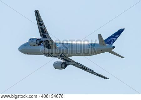 August 30, 2019. Zhukovsky, Russia. Promising Russian Medium-range Narrow-body Passenger Aircraft Ir