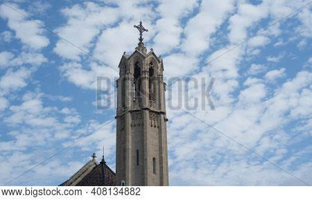 The Catholic Cathedral Santa Maria De Portbou In The Town Of Portbou In The Northeast Of Spain In Ca