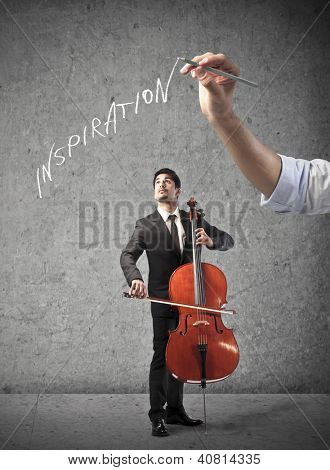 Hand-Zeichnung eine Doodle über ein cellist