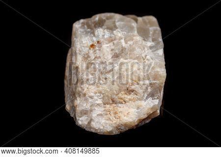 Macro Mineral Stone Moonstone A Black Background