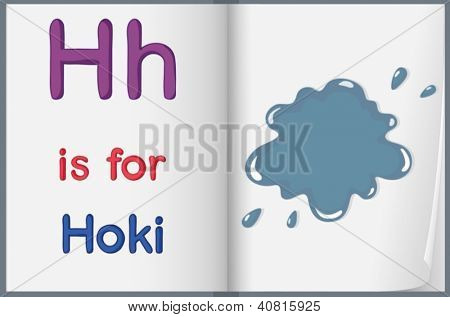 Ilustrace hoki splash v knize na bílém pozadí