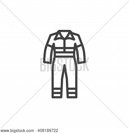 Work Overalls Line Icon. Linear Style Sign For Mobile Concept And Web Design. Safety Coverall Outlin