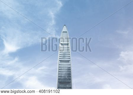 Shenzhen, China - Oct 20 : Kingkey Financial Center Looking From Lizhi Park On October 20,2014 In Sh