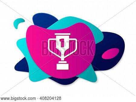 Color Award Cup With Golf Icon Isolated On White Background. Winner Trophy Symbol. Championship Or C