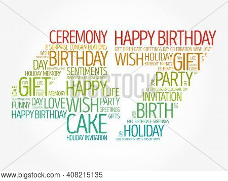 Happy 47th Birthday Word Cloud, Holiday Concept Background