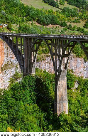 Bridge Durdevica in River Tara canyon - Montenegro - travel background