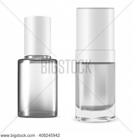 Nail Polish Bottle. Manicure Enamel Pack, Vector Illustration Isolated On White Background. Varnish 